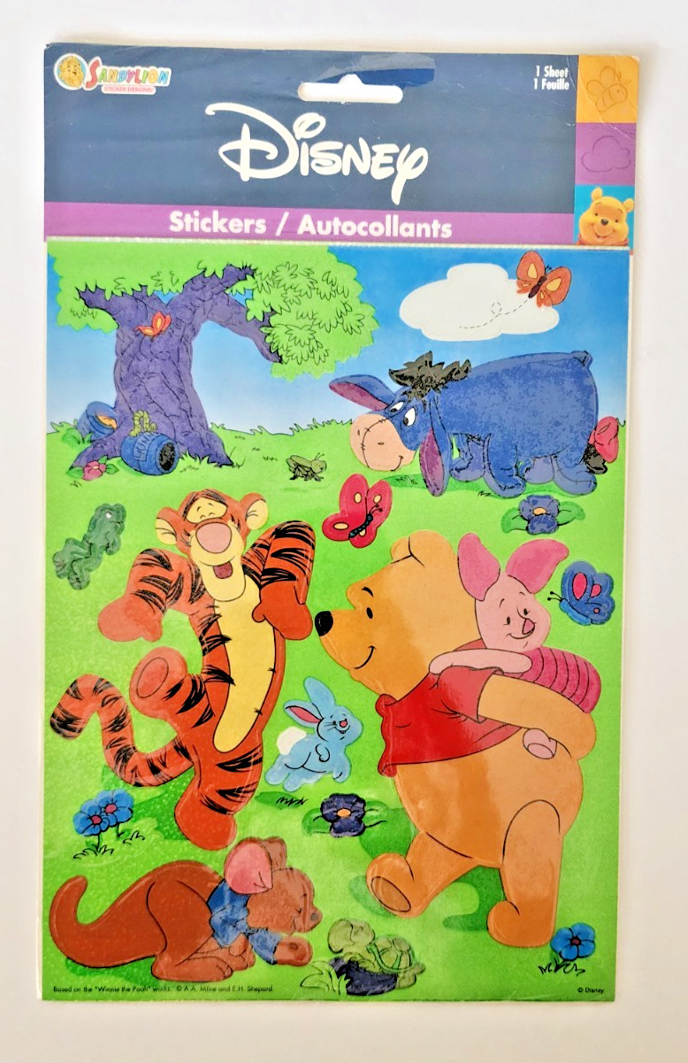 Vintage Disney Sandylion Prism Winnie the Pooh & Friends Jumbo Sticker Pack
