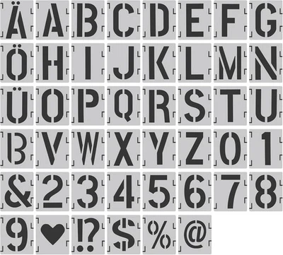 46 Stück Buchstaben Schablone Kunststoff Deutsche Alphabete, Ca. 7.5cm - Bild 1 von 4