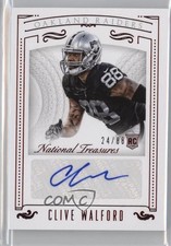 2015 Panini National Treasures Jersey Number Red 24/88 Clive Walford Auto 0f8