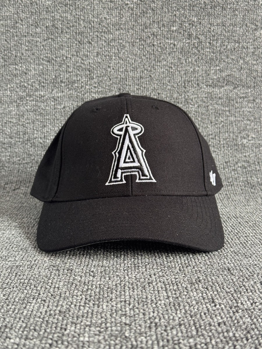 '47 Brand Los Angeles Angels MLB Black Strapback Hat Embroidered Logo