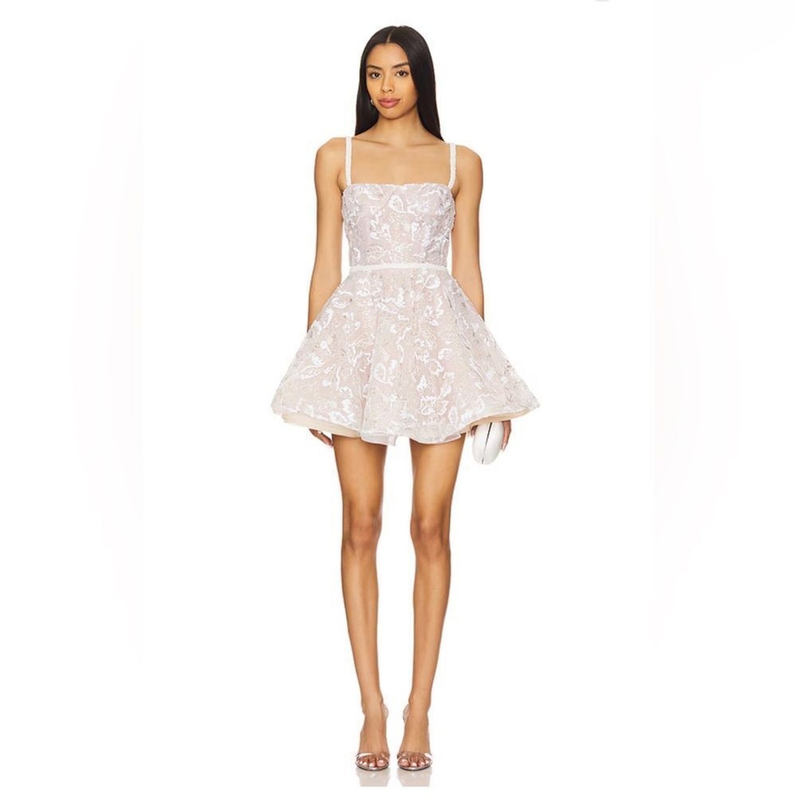 NWOT Bronx Banco Midnight Bridal Sequin Mini Dress in White, wedding dress, M