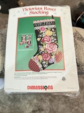 Vtg Dimensions 1989 VICTORIAN ROSES Christmas...