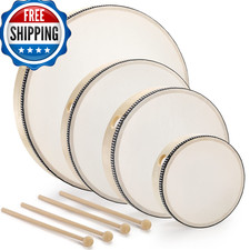 Foraineam 4 Pack Hand Drum 12 Inch 10 Inch 8 Inch 6 Inch Wood Drum Set Musical