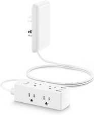 Flat Extension Cord with Outlet Cover, Olcorife Flat Plug Power Strip with 6 Out