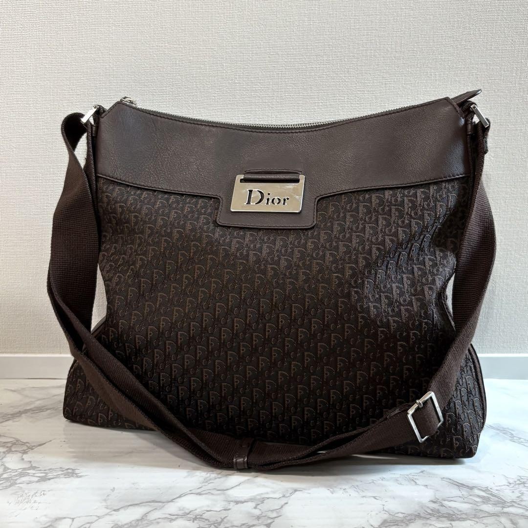 Vintage Dior Trotter Canvas Shoulder Crossbody Bag Retro Design