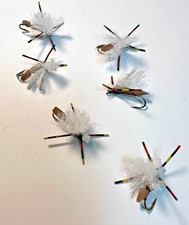 6- Ant-Fly Fishing Flies #10 hook - Brown Round Foam Body White Head-Dry Fly,USA