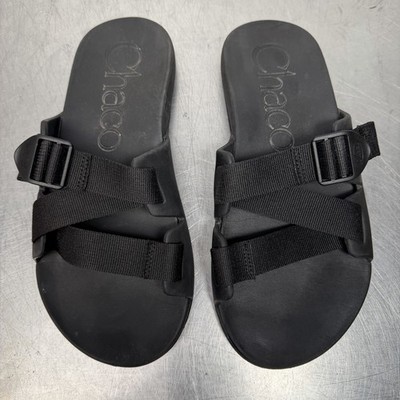 Chaco Chillos Slides Sandals Black Mens Size 9 Strap Footwear Beach Travel