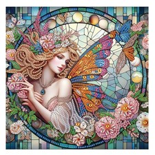 Diamond Painting Kits for Adults Butterfly Fairy, 5D Full Drill Diamond Art Kit,