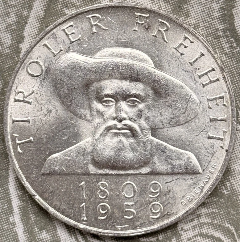50 Schilling 1959 Österreich 150 Jahre Befreiung  Tirol 20.g 900 Silber Münze