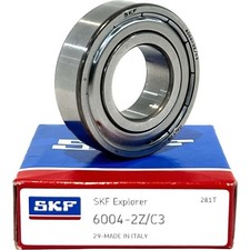 New SKF 6004 ZZ C3 DEEP GROOVE BALL BEARING METAL SHIELDED 20x42x12mm.