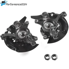 Pair Front Steering Knuckles+Wheel Hub Bearings for Toyota Camry 2004 2005 2006
