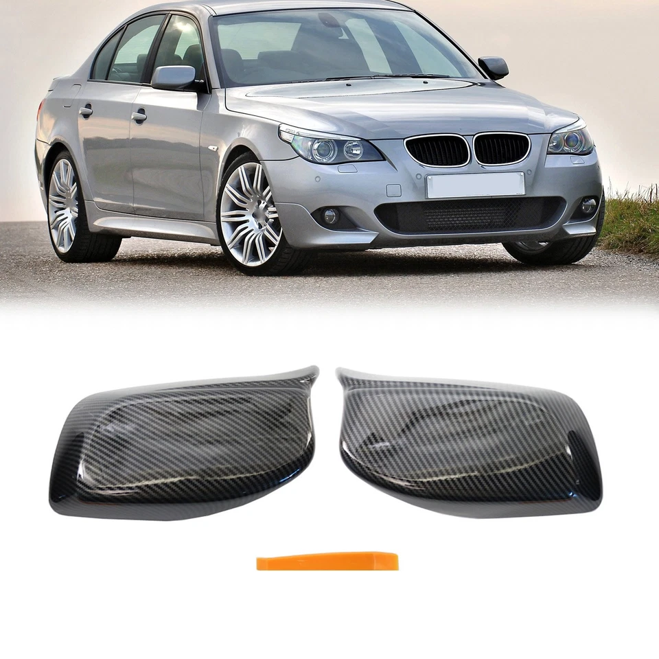 Cubierta de espejo retrovisor delantero derecho + derecho para BMW Serie 5 E60 E61 E63 E64 2003-2007 Foto 4 de 4