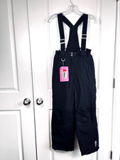 32 Degrees Weatherproof Snow Pants Youth LG 14/16 Black Insulated Removable Bib