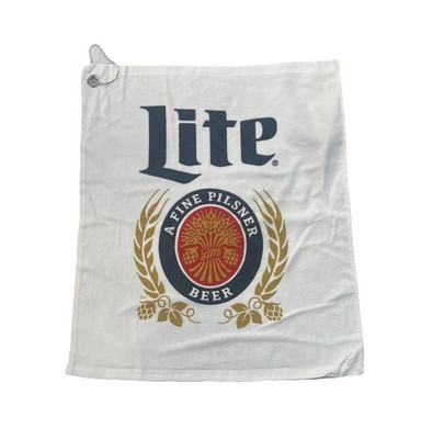 Lite Beer Golf Towel With Hook 18  x 15 