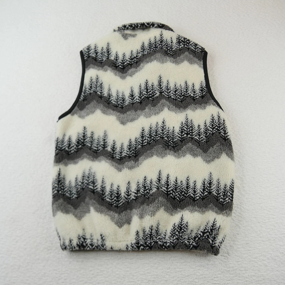 Timberline Vest Womens Small TREES Fleece Sherpa Full Zip Colorado USA Outdoors - Image 3 of 4