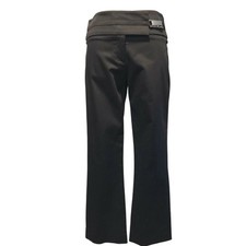 Cache Black Metal Buckle Self Belt Crop Capri Pant Cotton New Stretch 98 NWT