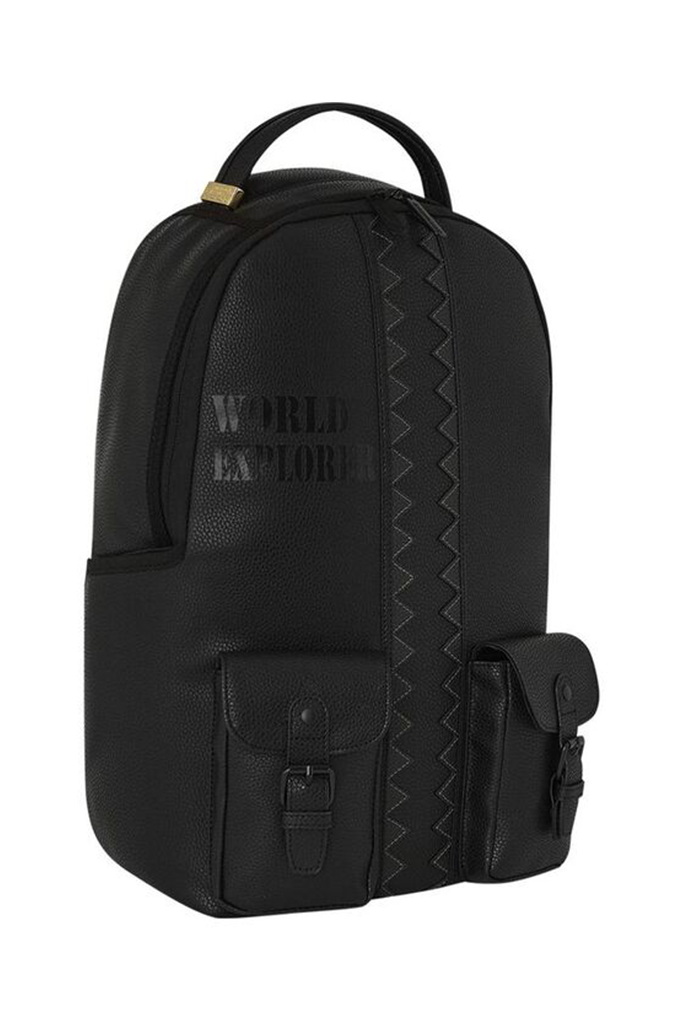 sprayground リュックサック Sprayground Global Triple Black Backpack Shark In Paris Back Books