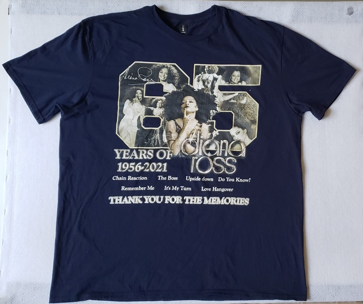 DIANA ROSS 65 Years 1956 to 2021 Thank You For The Memories Sz 2XL 