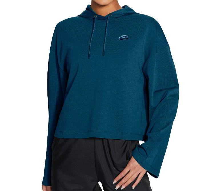 nike cropped drawstring sweatshirt