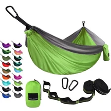 Single Person Hammock with Tree Straps for Outdoor Camping Adventures