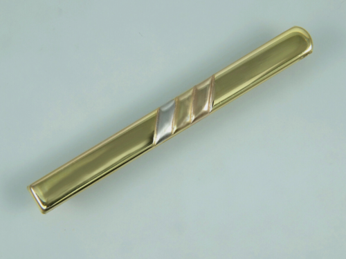 Krawatten-Klammer, -Nadel, -Schieber,   in dreifach Gold  585/ooo - Bild 1 von 3
