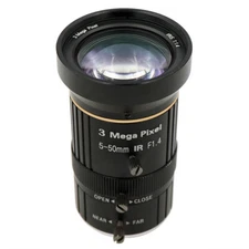 3MP 5-50mm Varifocal Lens F1.4 1/2.7 Manual Zoom Focus CS Mount for CCTV Camera