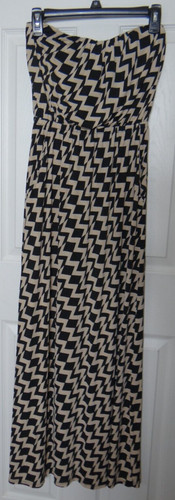 Teens Strapless Maxi Blouson Dress Three Pink Hearts Trixxi Chevron Size Small