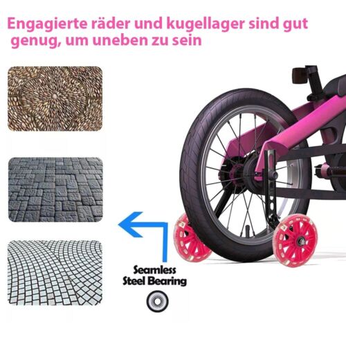 2x Universal Stützräder Sicherheitsstützräder für Kinderfahrrad Hilfsrad 12-20" - Bild 8 von 15