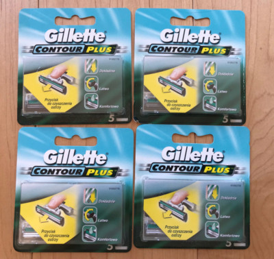 20 Gillette Contour Plus Rasierklingen schwenkbare Doppelklinge in 4x 5er OVP