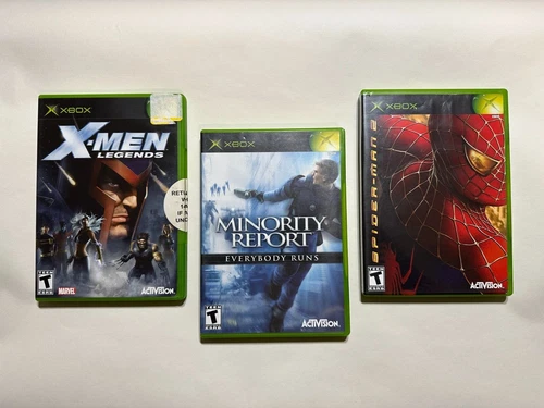 3 Game Lot Spider-Man 2, Minority + X-men Legends Complete CIB Xbox Activision