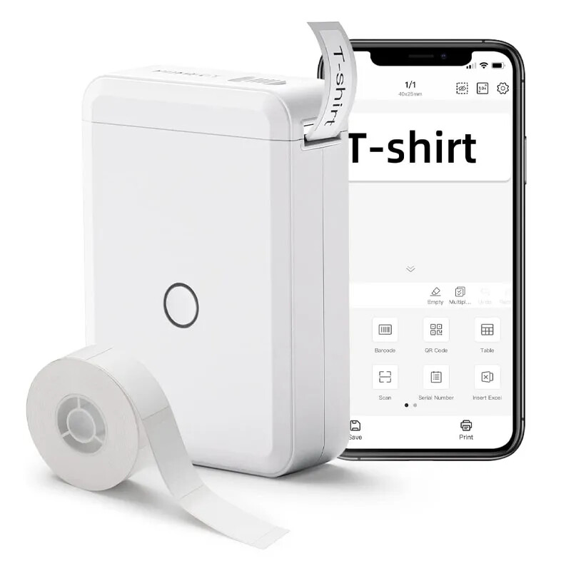 Portable Inkless Thermal Label Printer for Smartphones