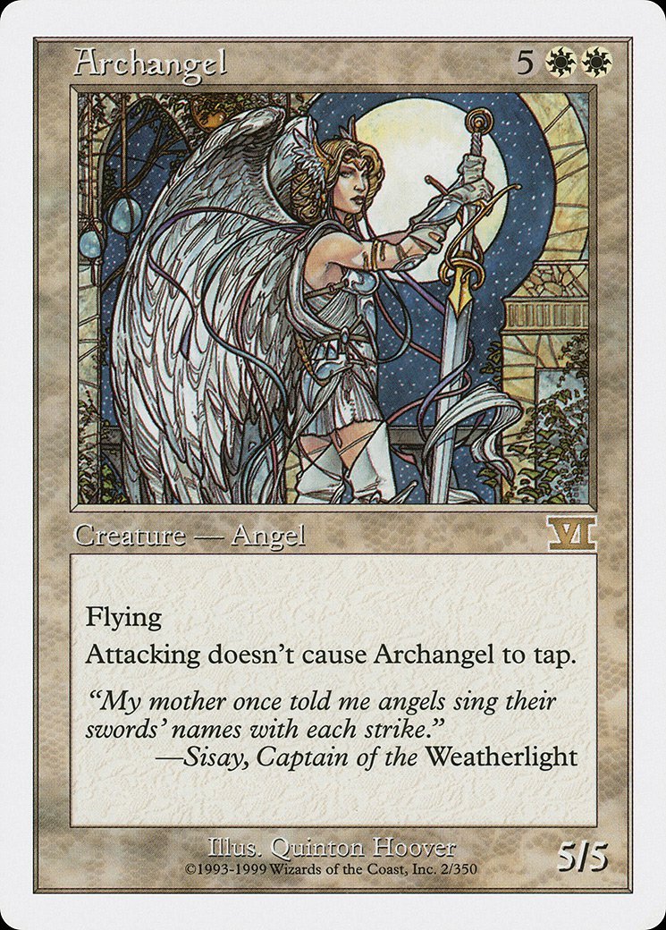 Archangel 6th Edition HEAVILY PLD White Rare MAGIC THE Archangel 6th Edition HEAVILY PLD White Rare MAGIC THE