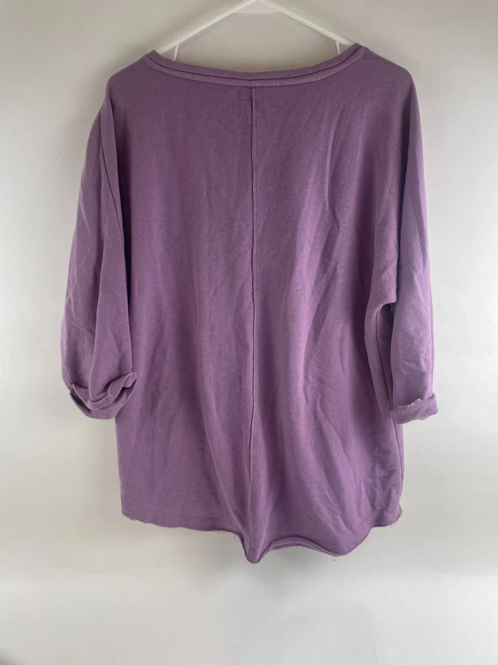 Толстовка женская JAG размер большой фиолетовый рукав 3/4 вырез Henley шнурок - Изображение 2 из 4