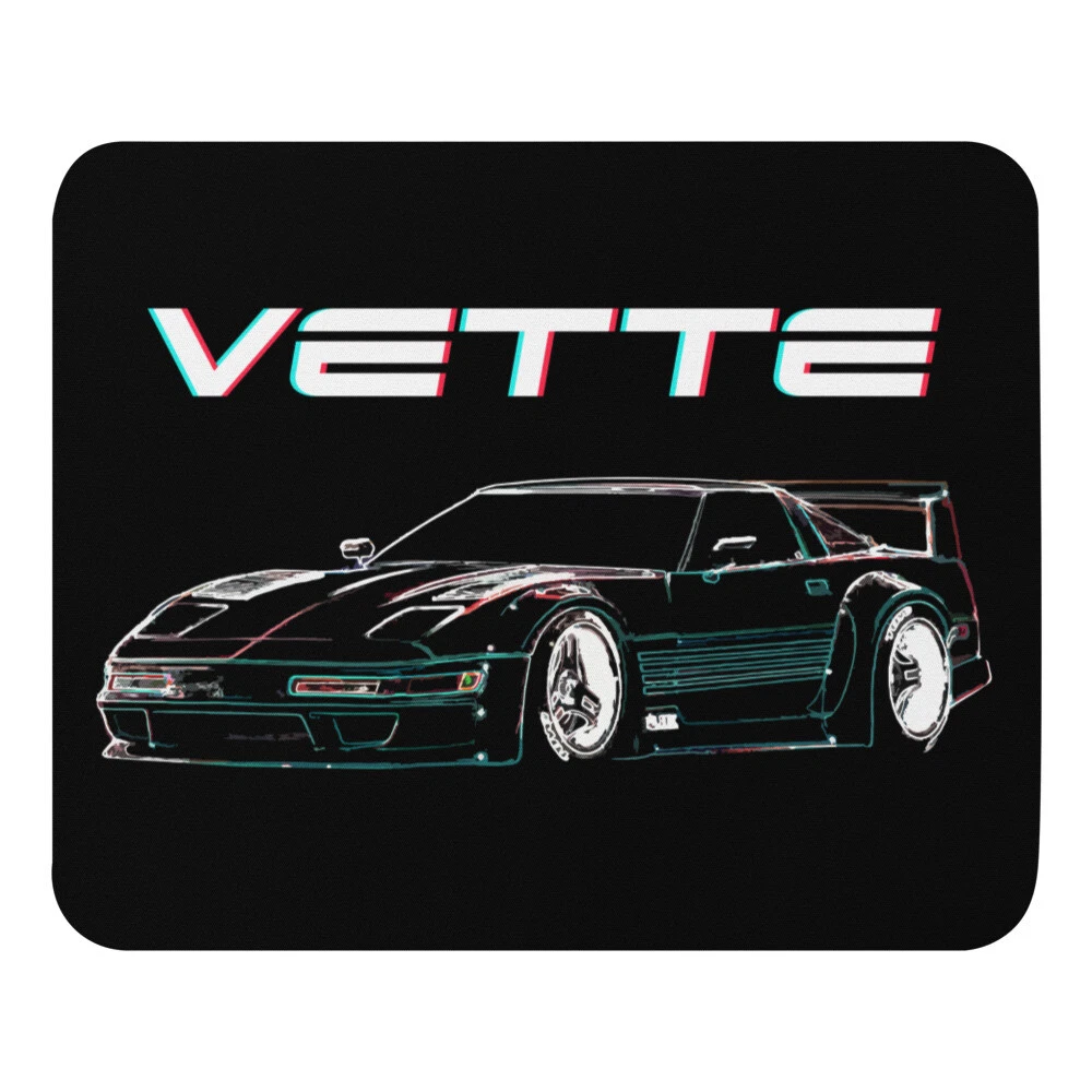 tapis de souris vette C4 années 80 esthétique custom line art