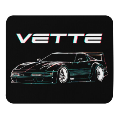 vette C4 80s Aesthetic Custom Line Art Mouse pad