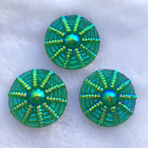 8pcs30mm Crystal AB resin Spider web Round flatback cabochons accessories diyB86 - Picture 4 of 20