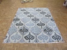7'9 X 9'6 Hand Knotted Soft Aqua Blue Ikat Peshawar Oriental Rug G5208