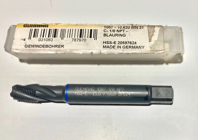 GUHRING 1087 Maschinengewindebohrer  NPT 1/8 HSS-E | Machine tap