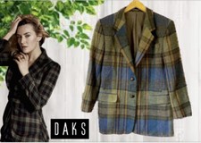 Ladies Daks Signature : Tweed Plaid Alpaca Wool Blazer Jacket : U.k. 14