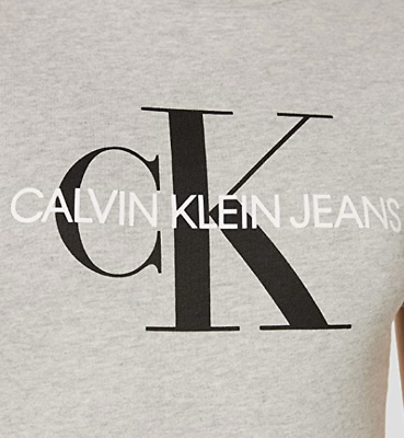 Calvin Klein Core Monogram Logo T-Shirt Light Grey Small