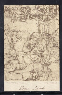 Merry Christmas Card Leonardo Da Vinci Adoration Z836