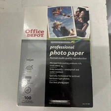Brilliant Gloss Printer Photo Paper Office Depot 4X6" 100 Sheets New in Box