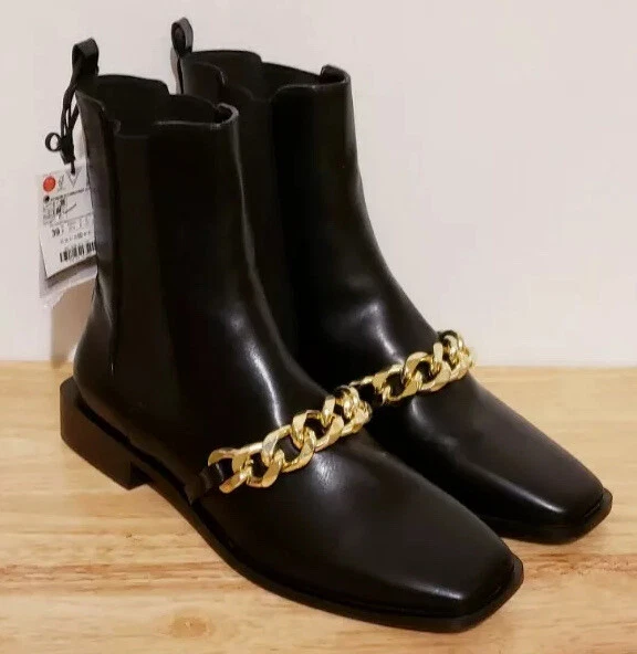 Zara chain ankle clearance boots