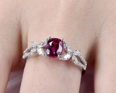 Glorious 5.30CT Cushion Pink Classic Design Women's Silver Ring For Engage-Gift