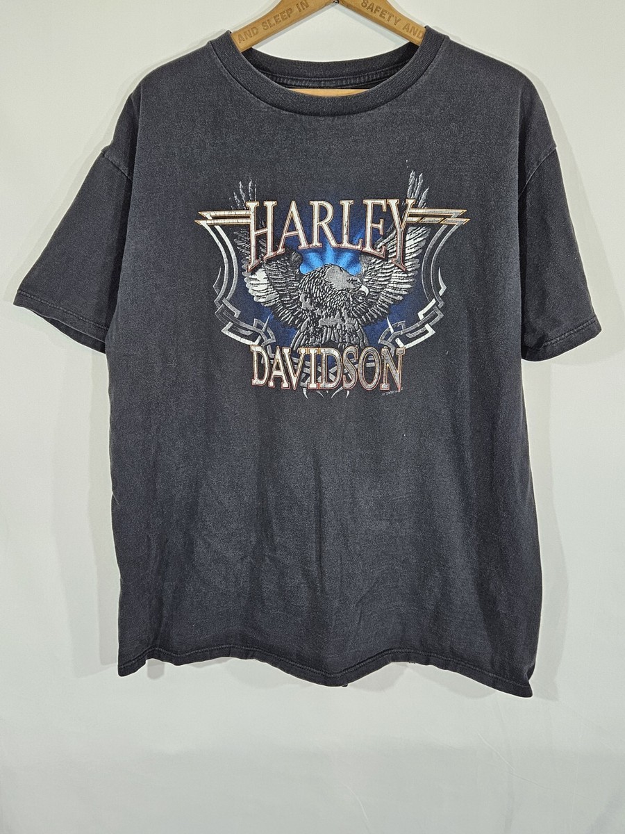 Harley davidson ビンテージTシャツ Vintage Harley Davidson Cummings Flint Burton MI Eagle T