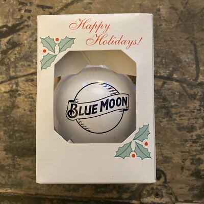 Blue Moon Beer Ale Brewery Christmas Tree Holiday Ornament Ball - Clear NEW