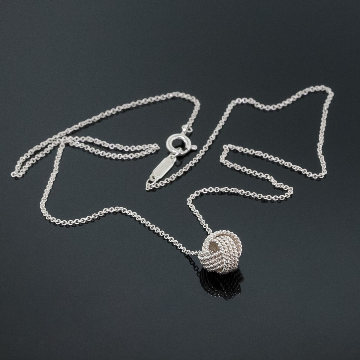 Tiffany & Co. Twist Knot Ball Pendant Chain Necklace 925