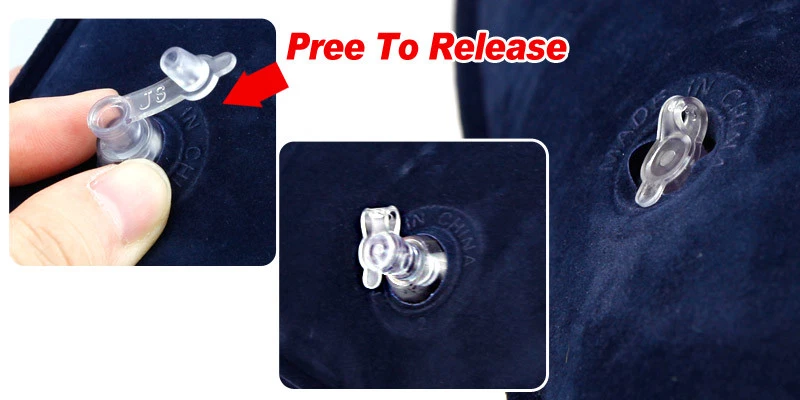 2x Portable Inflatable U Shaped Travel Neck Pillow Car Flight Head Rest Cushion - image 2 of 4