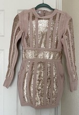 Womens House Of CB London Pink Blush Bandage & Sequin Dress Size XS