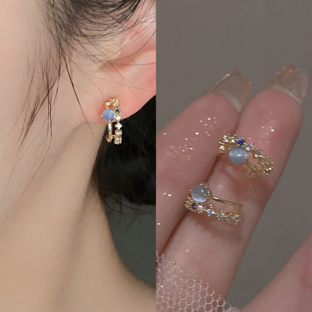 Elegant 925 Sliver Pearl Earrings Stud Dangle Drop Wedding Women Jewelry A Pair
